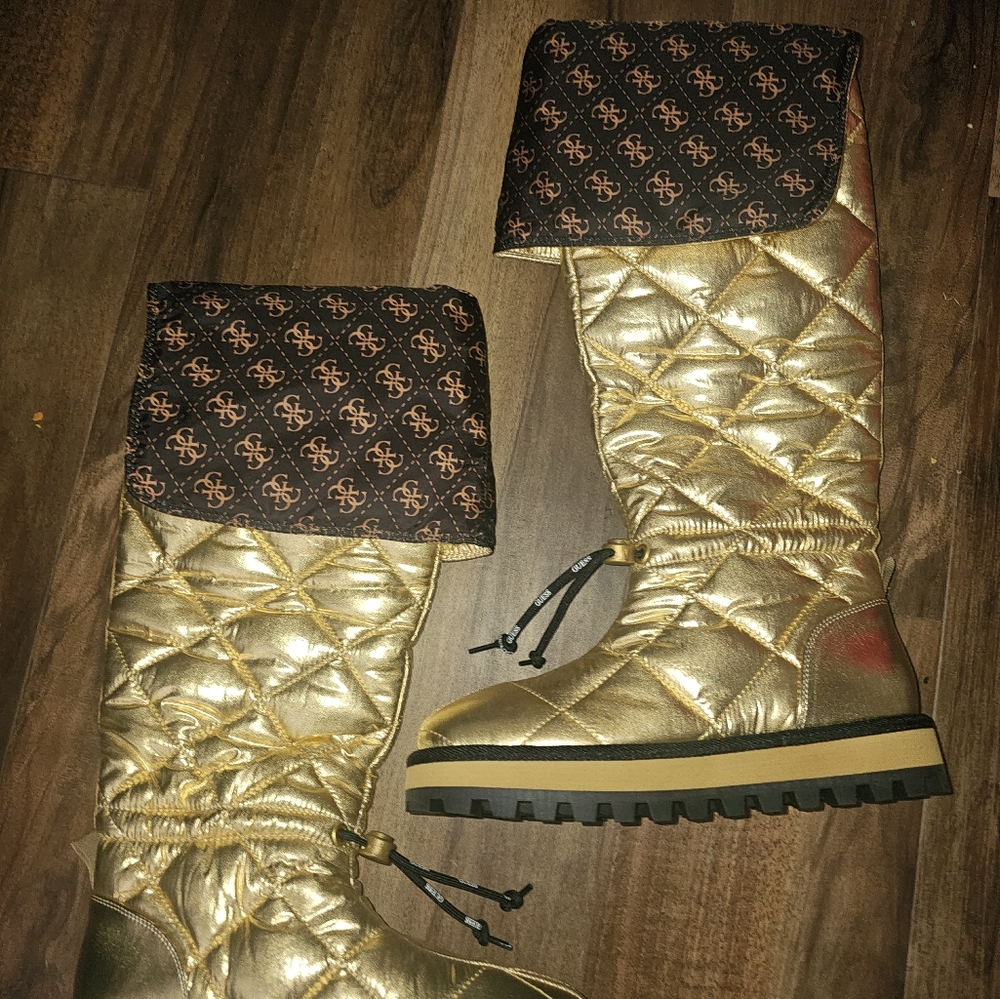 Gold Guess Boots (women size 8.5)